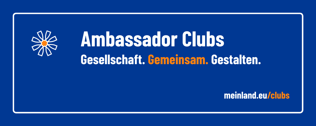 Banner: Ambassador-Clubs. Gesellschaft. Gemeinsam. Gestalten.
