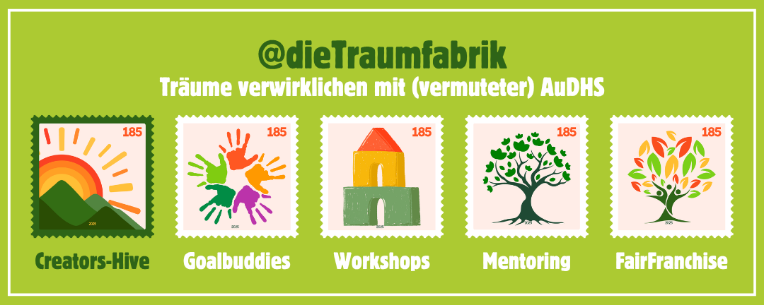 Banner: Creator-Hive die Traumfabrik - Träume verwirklichen mit vermuteter AuDHS