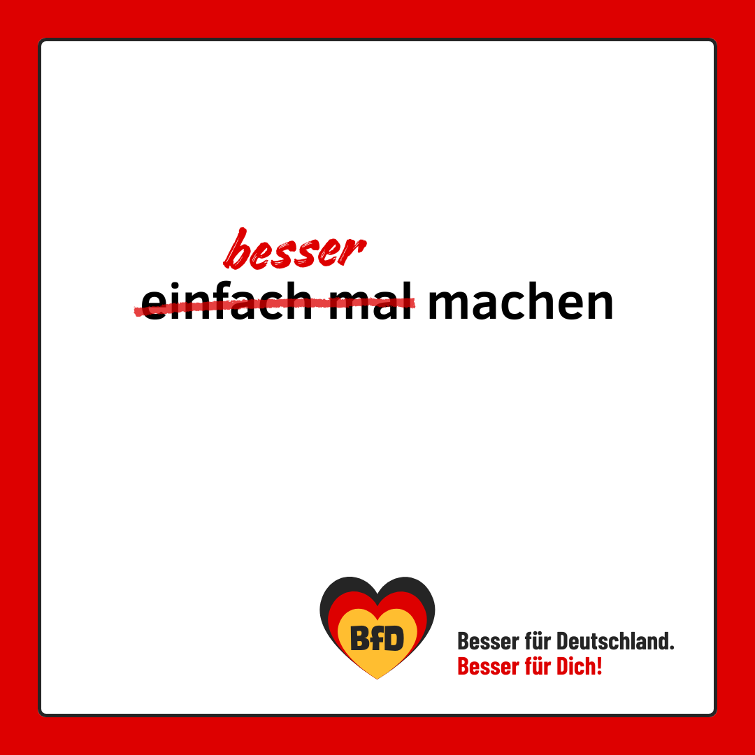 Banner: #bessermachen — BfD | Besser für Deutschland 🧡 Besser für Dich