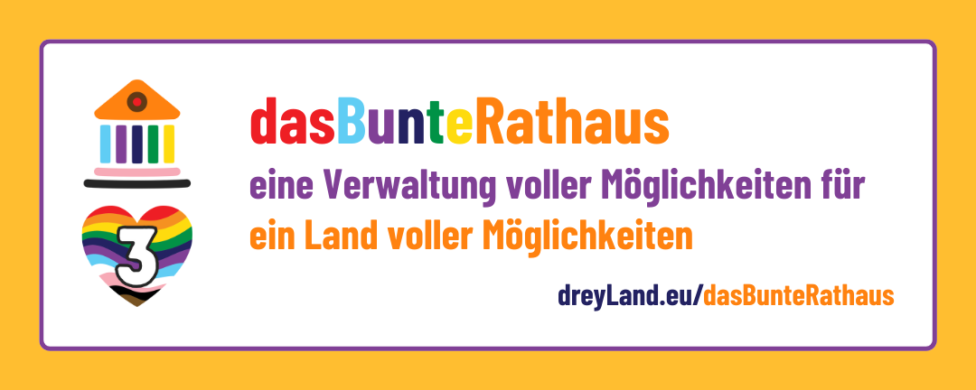 Banner: das bunte Rathaus: eine Verwaltung voller Möglichkeiten für ein Land voller Möglichkeiten