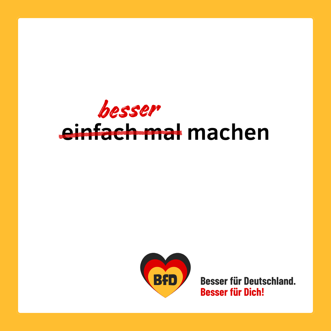 Banner: #bessermachen — BfD | Besser für Deutschland 🧡 Besser für Dich