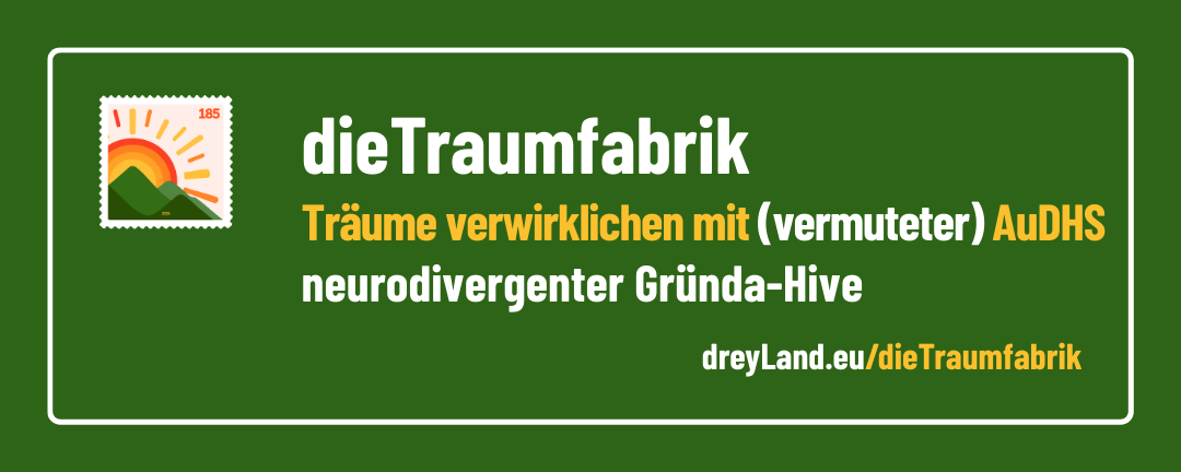 Banner: die Traumfabrik - gründen mit AuDHS - Gründa-Hub