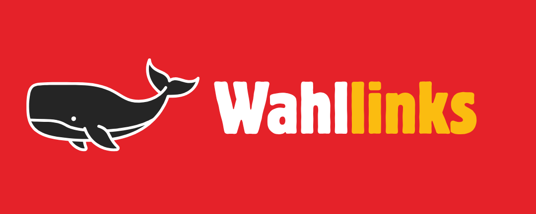 Zeichnung eines nach links schwimmenden Wahls, dazu der Text: Wahl links