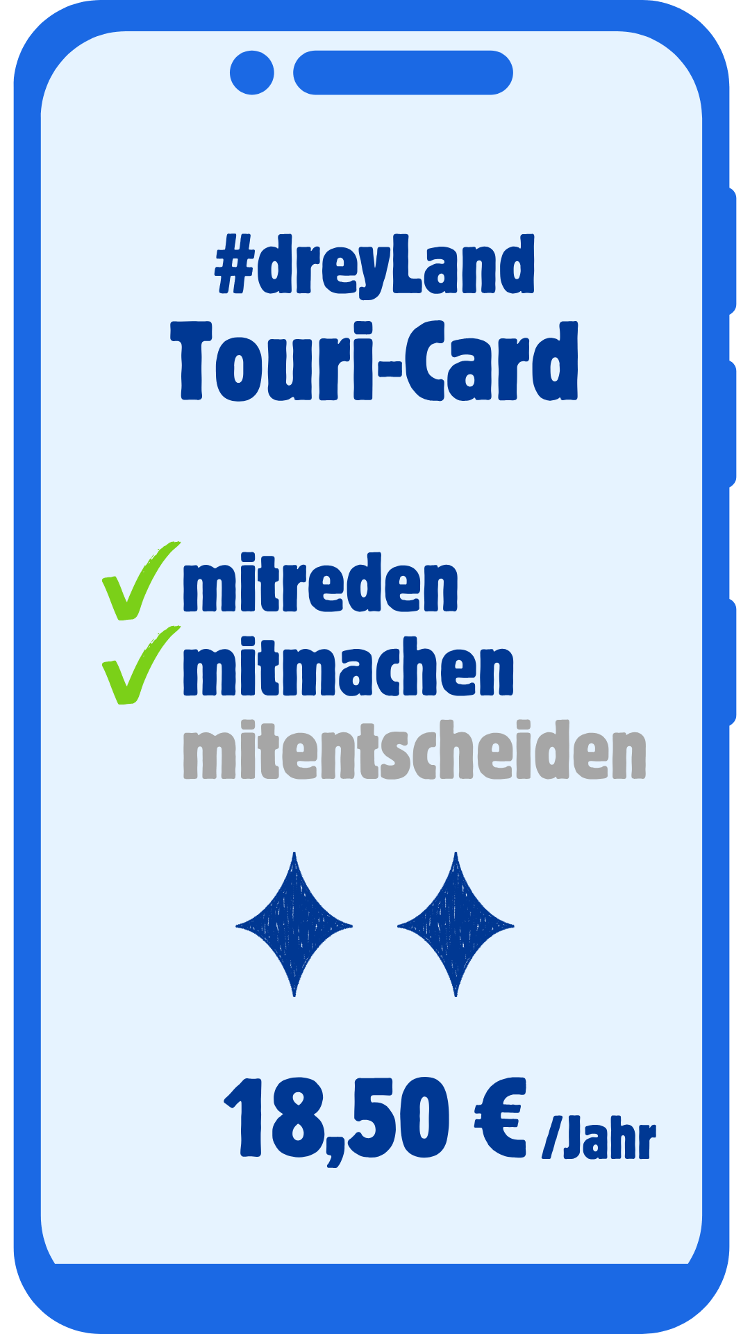 #dreyLand Touri-Card beantragen | mitreden und mitmachen, kein Stimmrecht | 18,50 Euro im Jahr