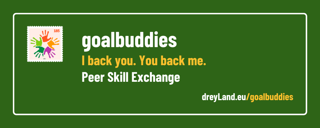Banner: goalbuddies - I back you - you back me - Peer Skill Exchange