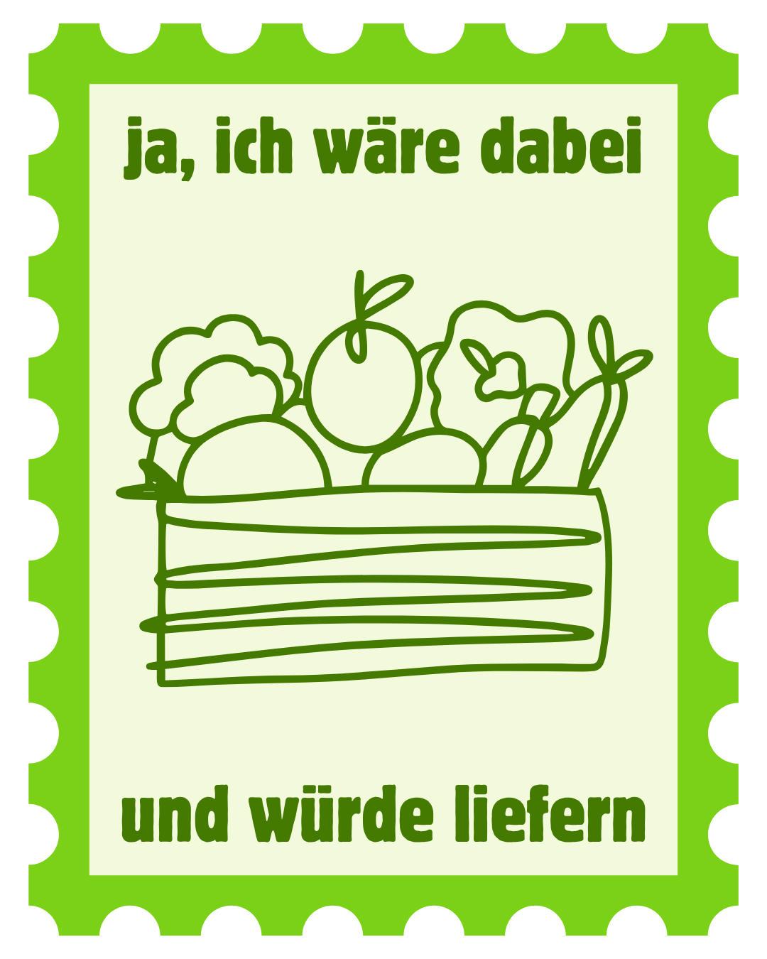 Ja, ich wäre dabei und würde liefern.