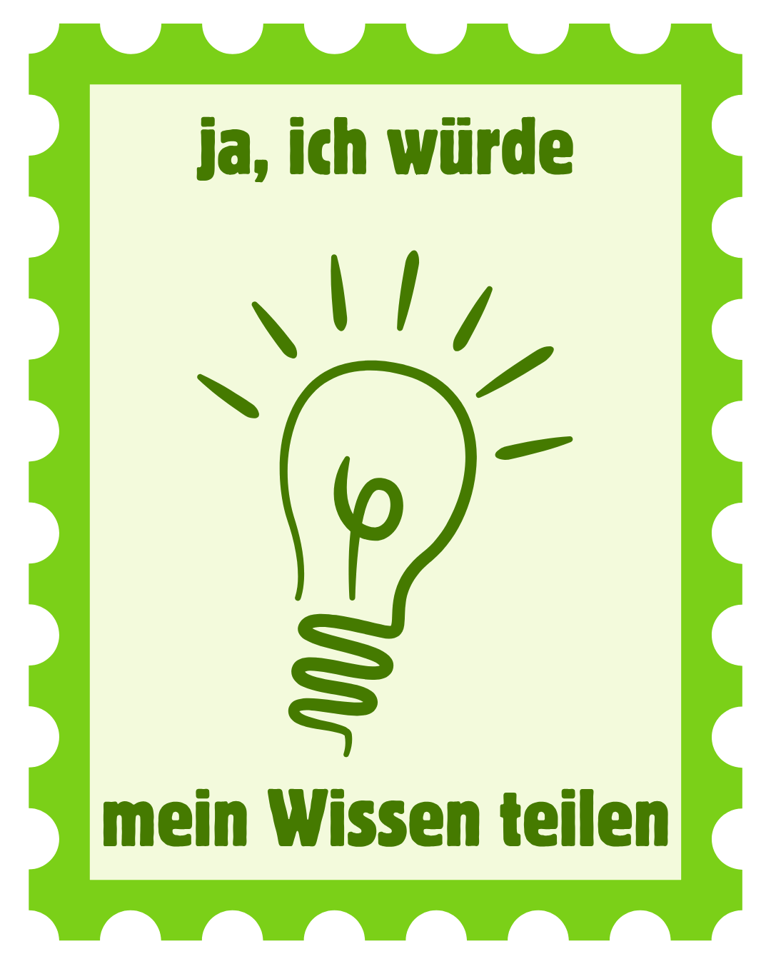 Ja, ich würde mein Wissen teilen.