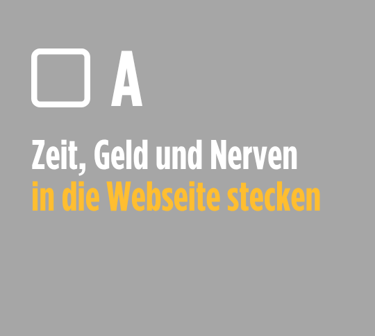 Zeit, Geld und Nerven in die Webseite stecken